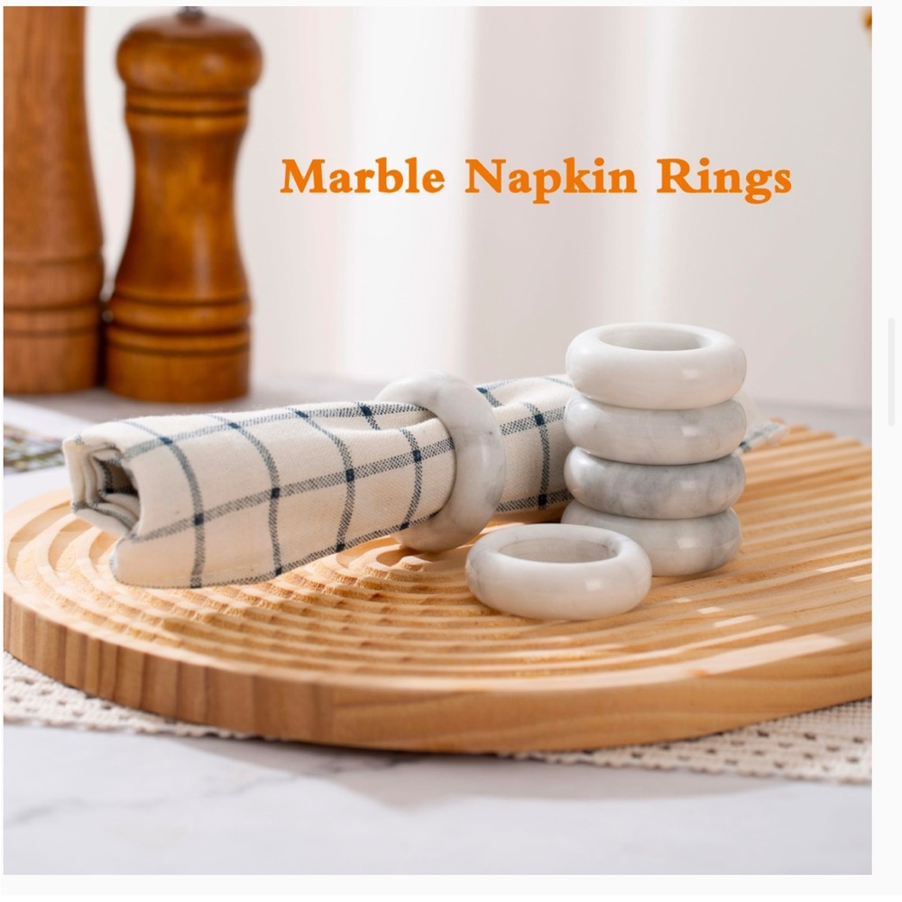 Marble napkin rings, great for any occasion. 12 napkin rings - Picture 4 of 8